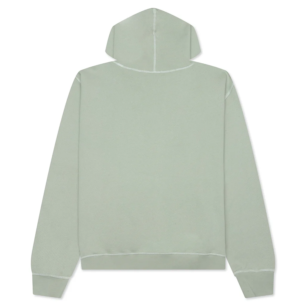 Wordmark Reverse Stitched Hoodie - Sage - Image 2