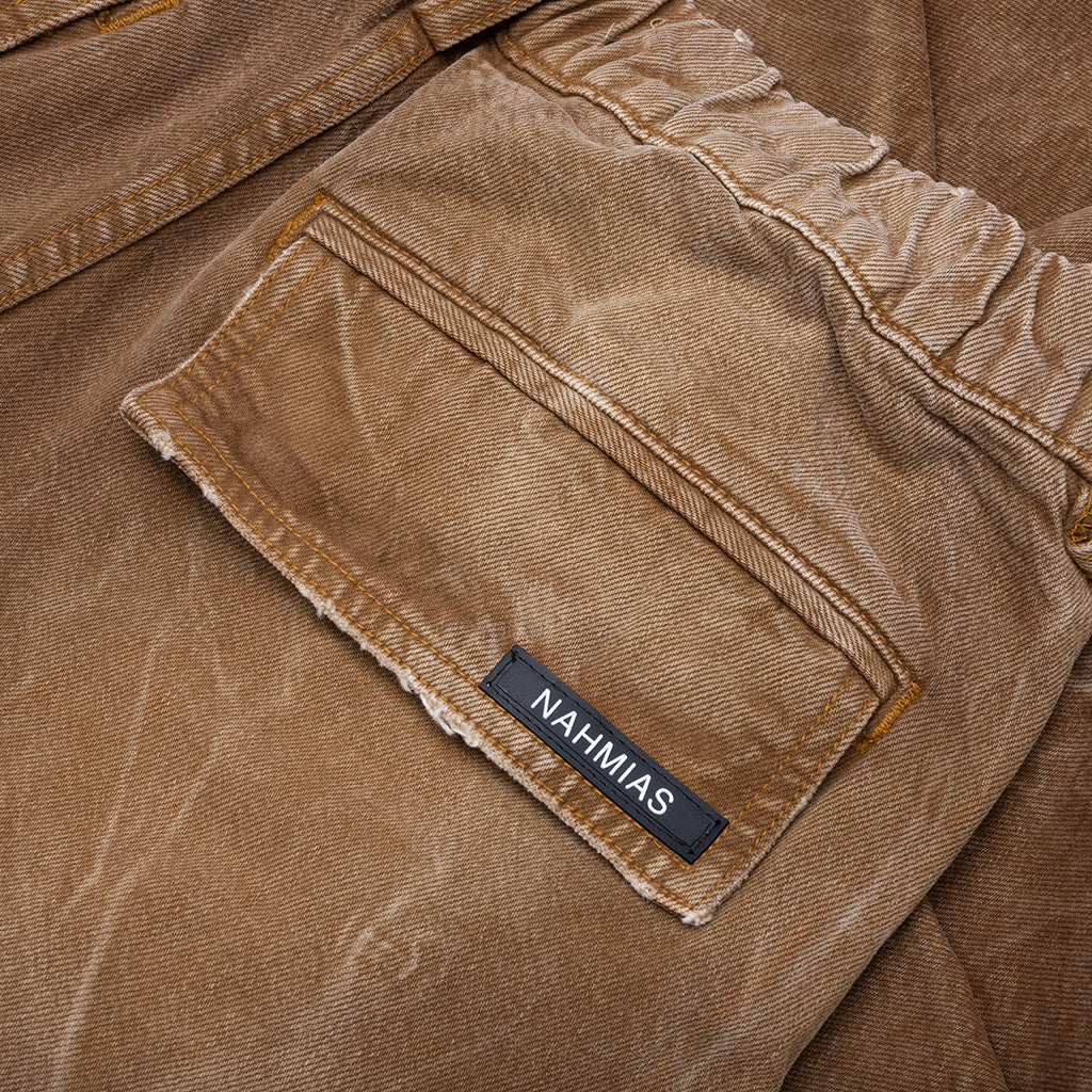 Denim Oversized Cargos - Brown Wash - Image 5