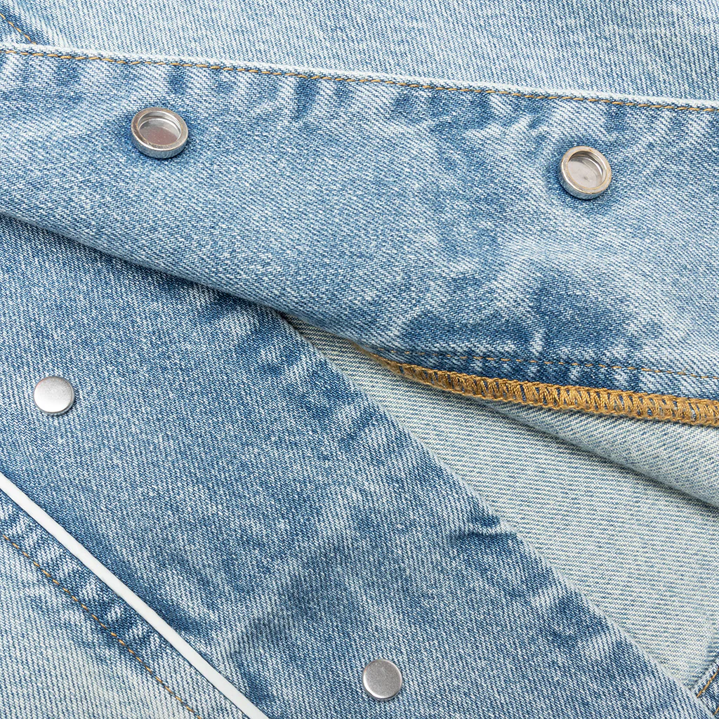 Denim Track Logo Cargos - Light Wash - Image 5