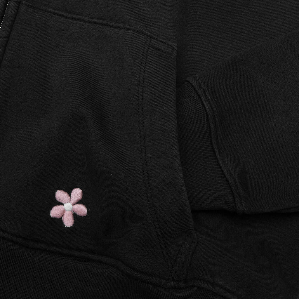 Flower Groms Zip-Up Hoodie - Aged Black - Image 4