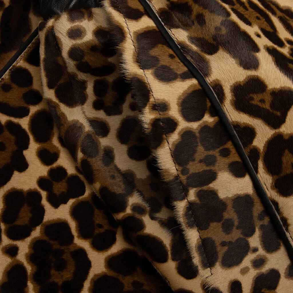 Leopard Print Calf Hair Basketball Shorts - Brown Leopard - Image 4