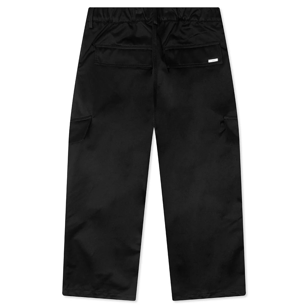 Pleated Wide Cargos - Black - Image 2