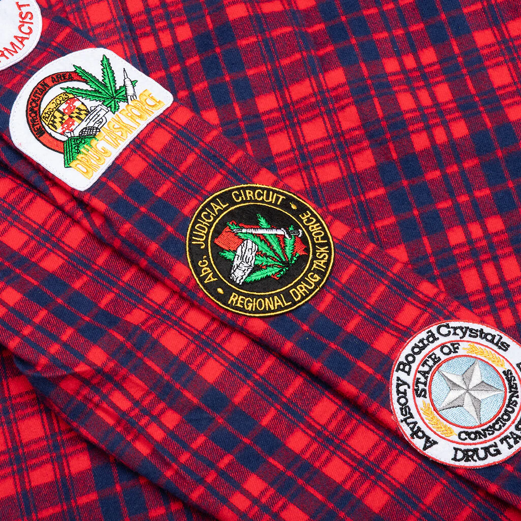 NARC Flannel Shirt - Red Plaid - Image 4
