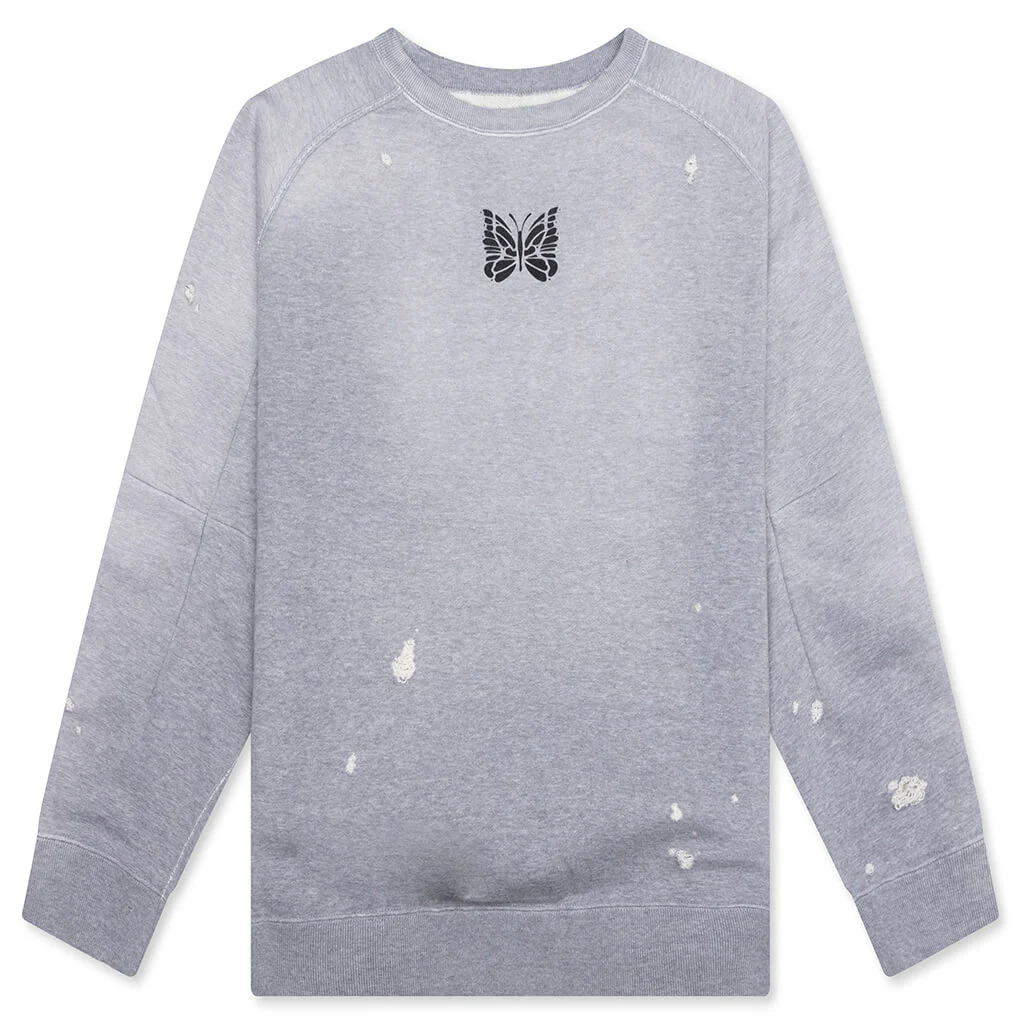 Cotton French Terry Deconstructed Sweatshirt - Heather Grey