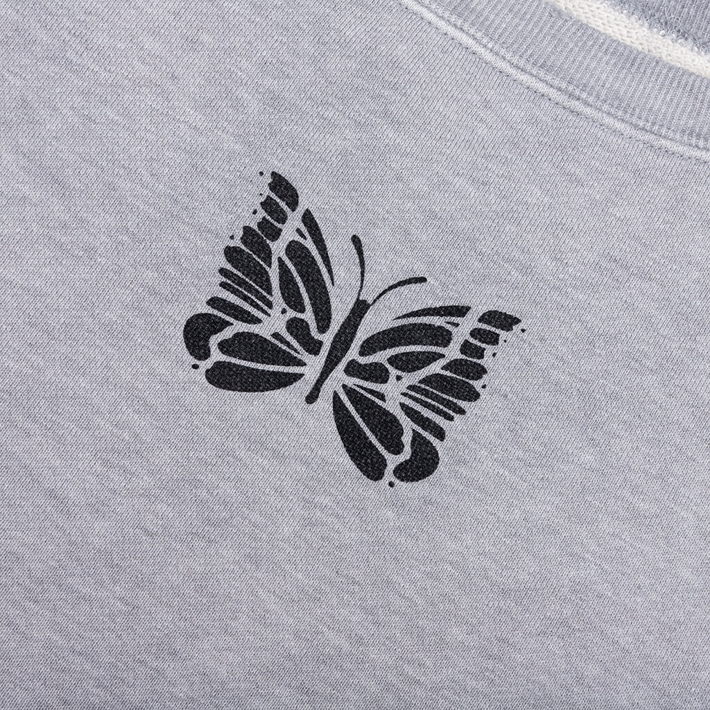 Cotton French Terry Deconstructed Sweatshirt - Heather Grey - Image 3