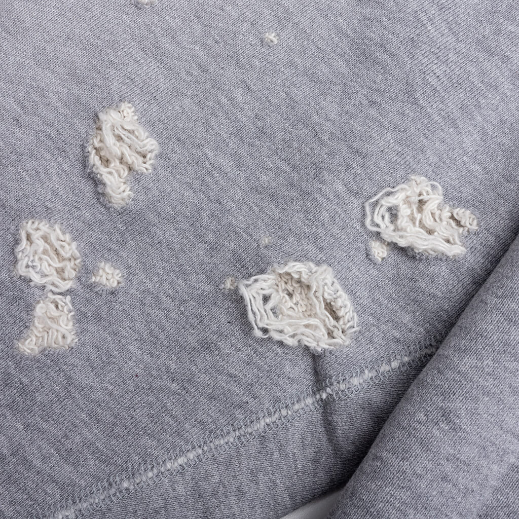 Cotton French Terry Deconstructed Sweatshirt - Heather Grey - Image 4