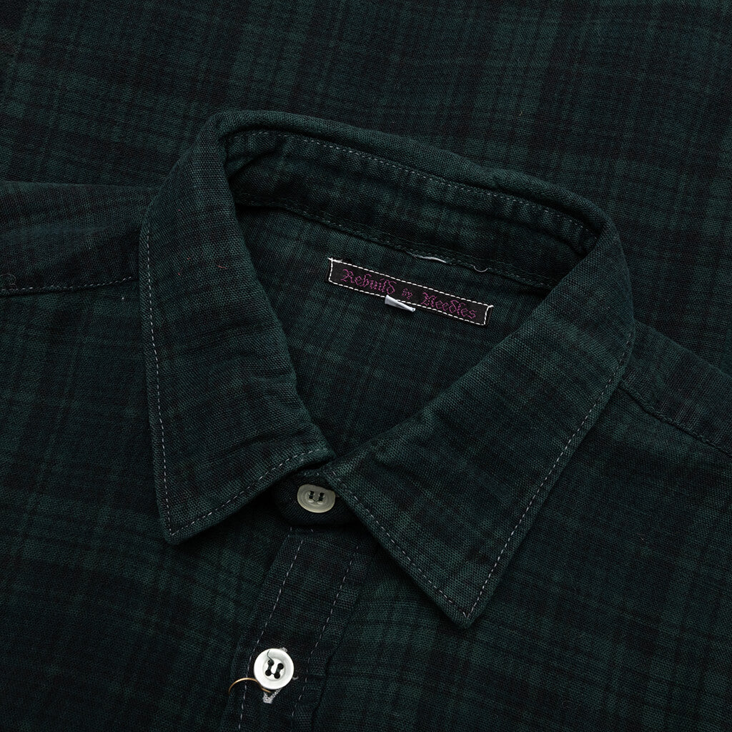 Flannel Shirt 7 Cuts Shirt Over Dye - Green - Image 3