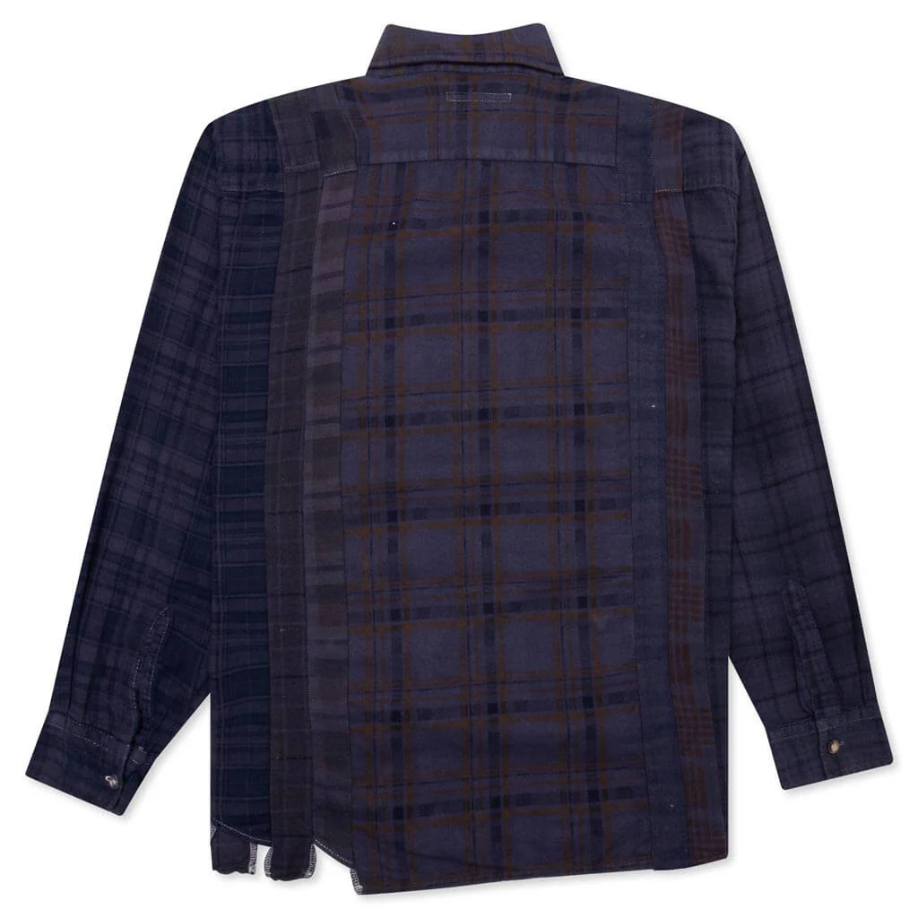Flannel Shirt 7 Cuts Shirt Over Dye - Purple - Image 2