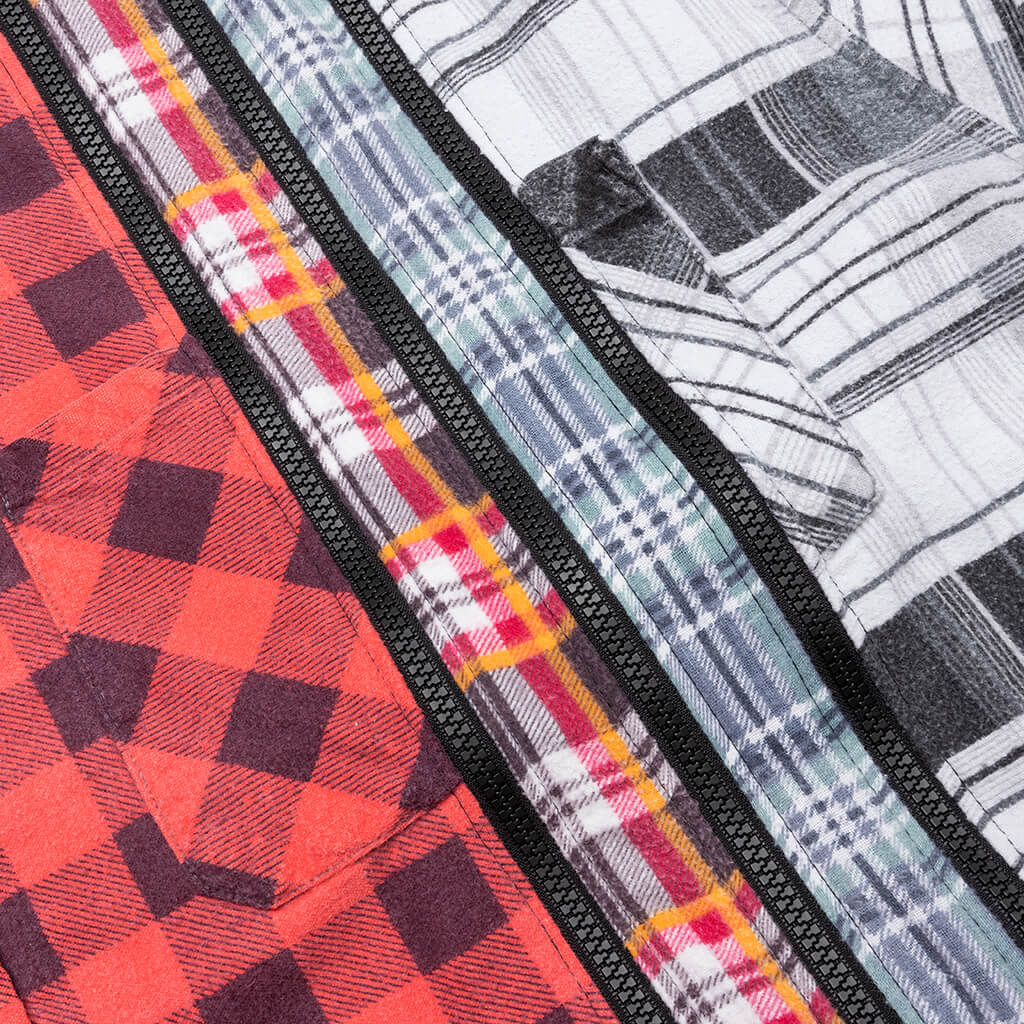 Flannel Shirt 7 Cuts Zipped Wide Shirt - Assorted - Image 4