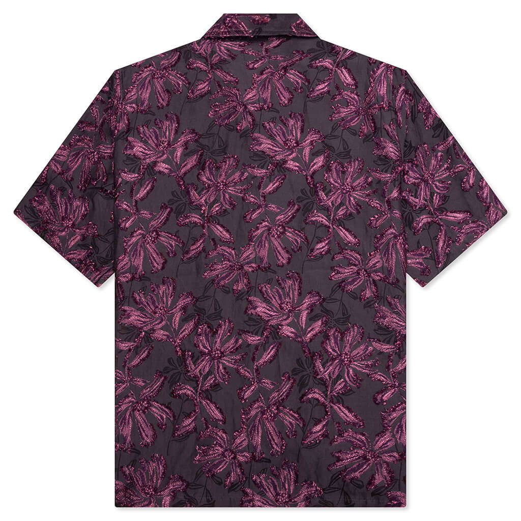 Flower Cut Cabana Shirt - Charcoal - Image 2