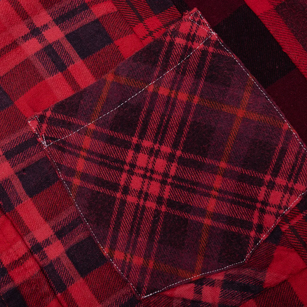 Over Dye 7 Cuts Shirt - Red - Image 4