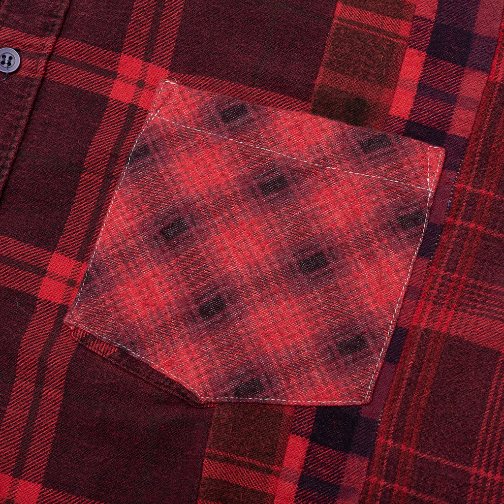 Over Dye 7 Cuts Shirt - Red - Image 4