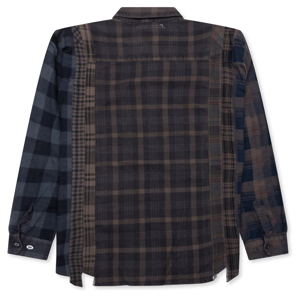Over Dye 7 Cuts Wide Shirt - Brown - Image 2