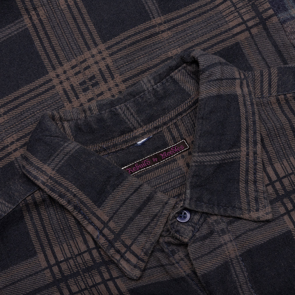 Over Dye 7 Cuts Wide Shirt - Brown - Image 3