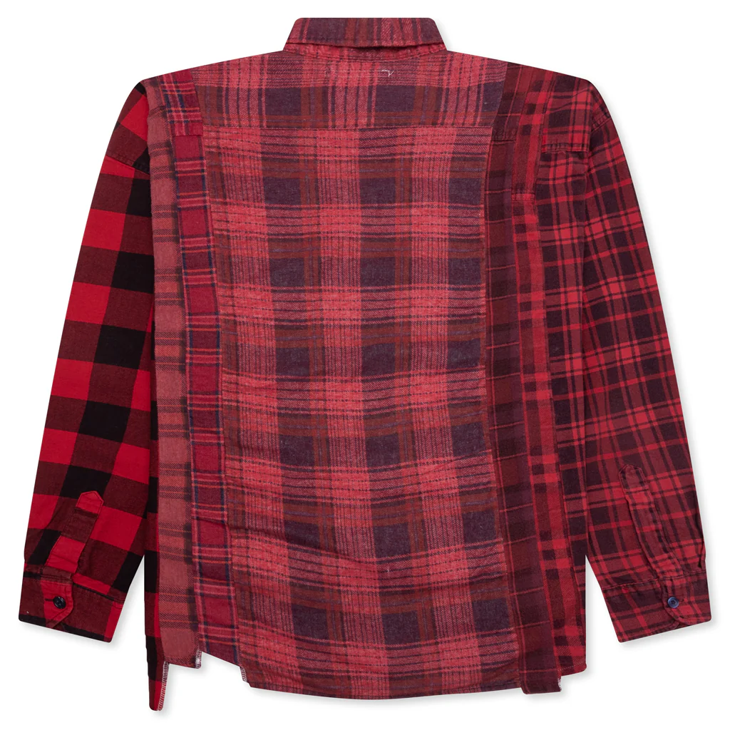 Over Dye 7 Cuts Wide Shirt - Red - Image 2