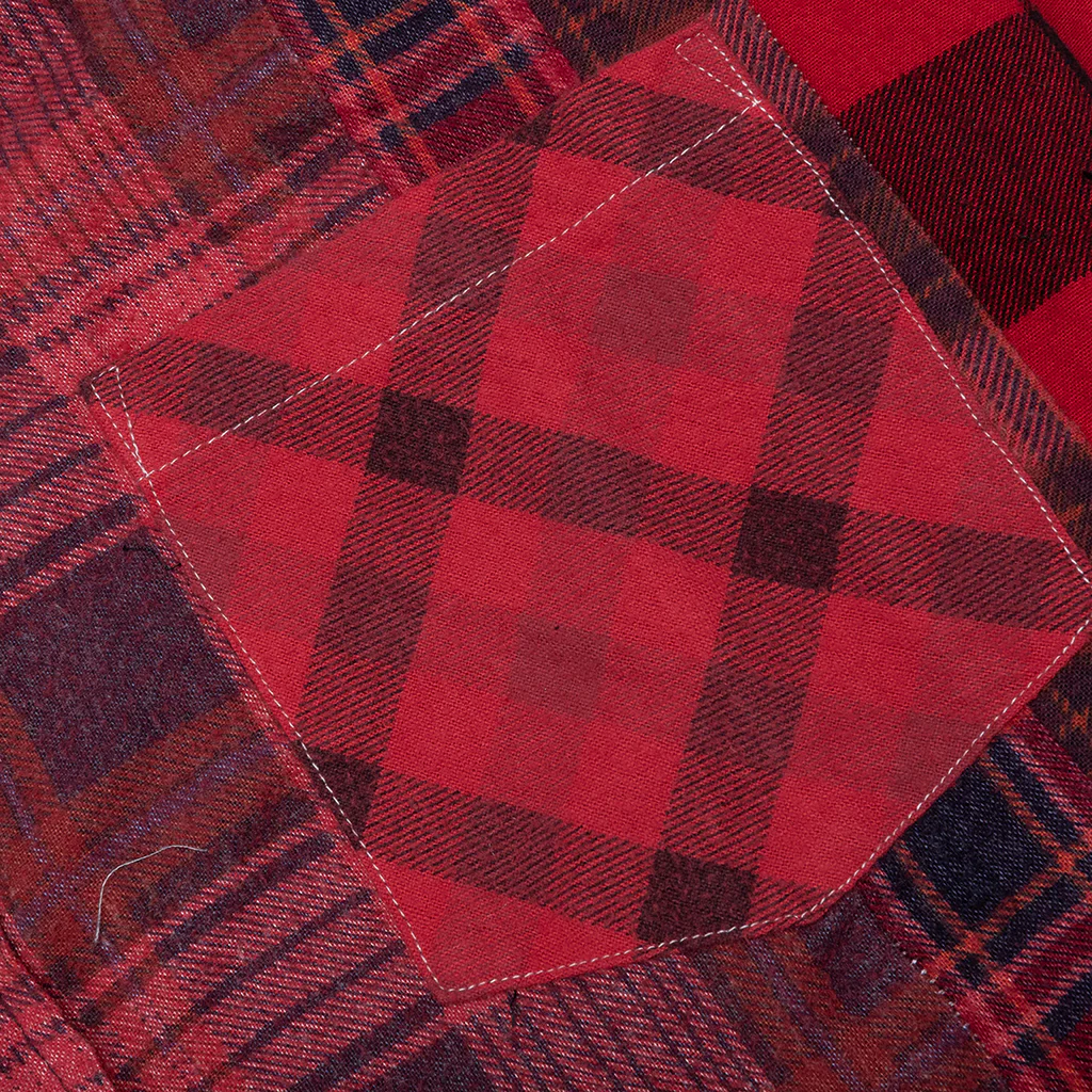 Over Dye 7 Cuts Wide Shirt - Red - Image 3