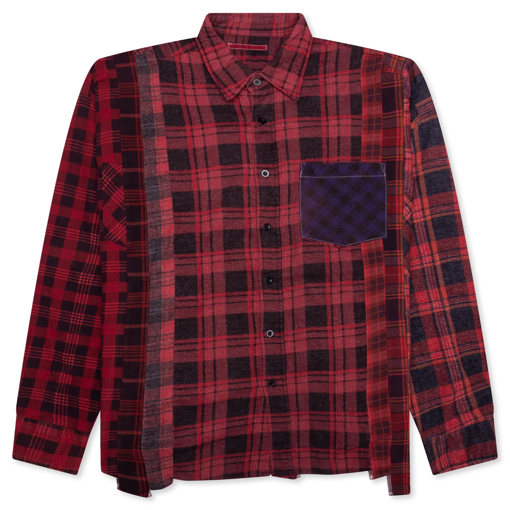 Over Dye 7 Cuts Wide Shirt - Red - Image 2