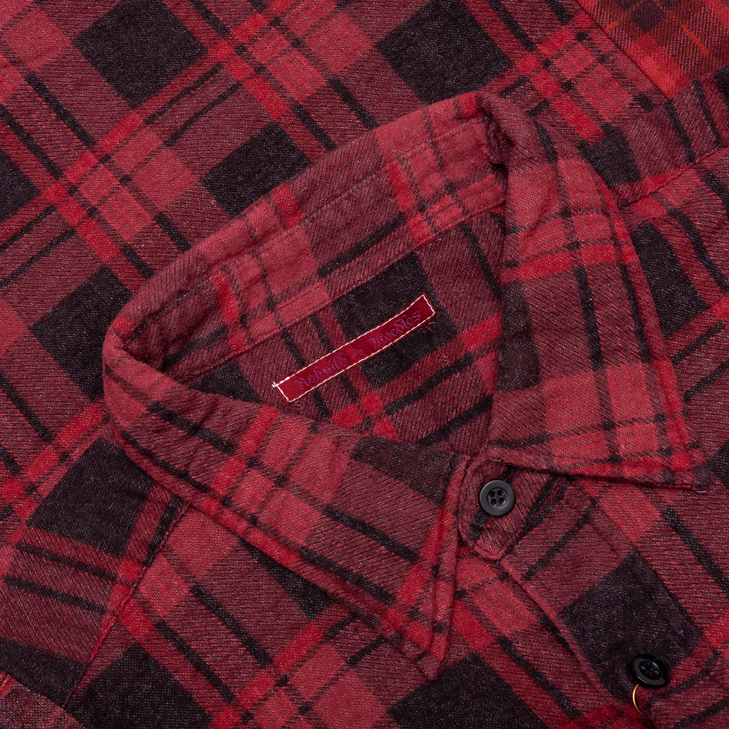 Over Dye 7 Cuts Wide Shirt - Red - Image 3
