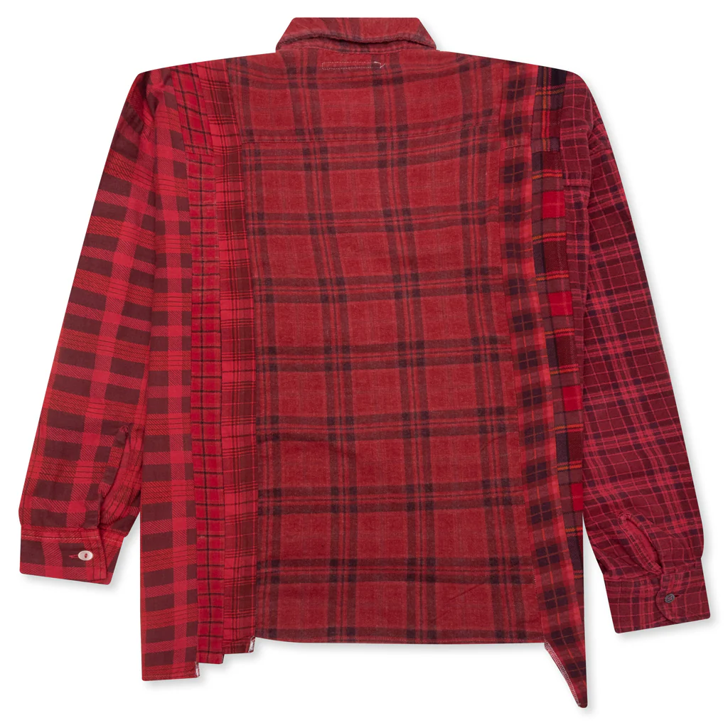 Over Dye 7 Cuts Wide Shirt - Red - Image 2