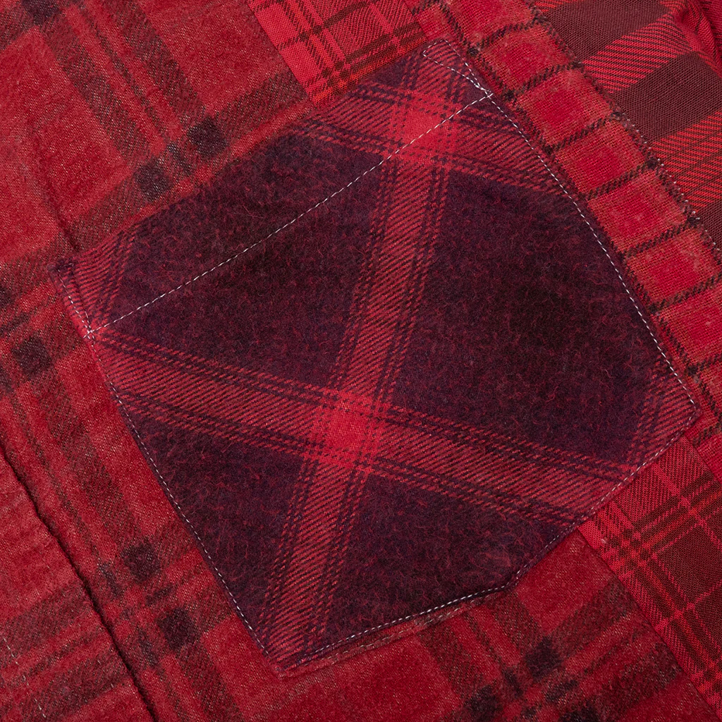 Over Dye 7 Cuts Wide Shirt - Red - Image 4