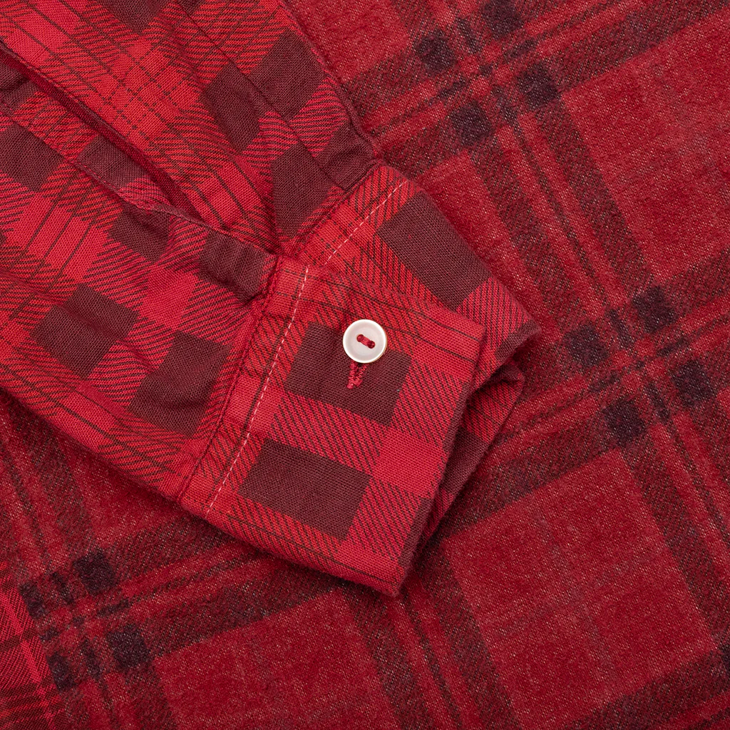 Over Dye 7 Cuts Wide Shirt - Red - Image 5