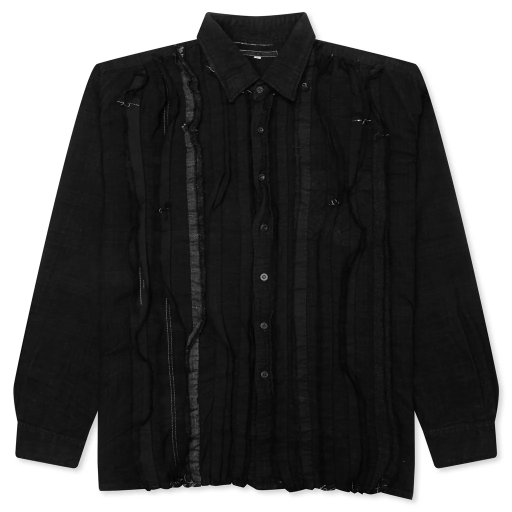 Over Dyed Ribbon Shirt - Black - Image 2