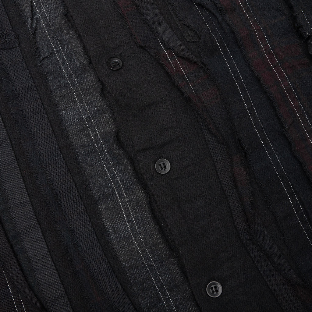 Over Dyed Ribbon Wide Shirt - Black - Image 4