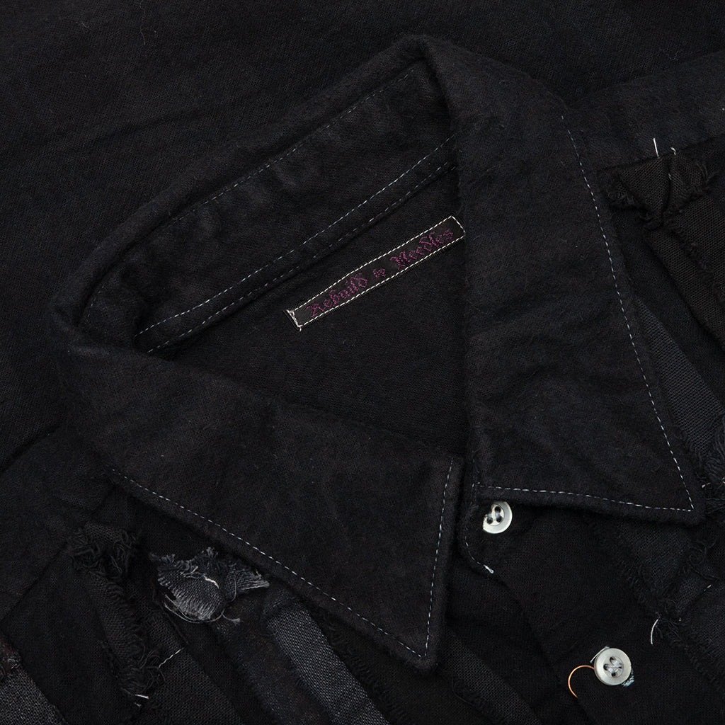 Over Dyed Ribbon Wide Shirt - Black - Image 3