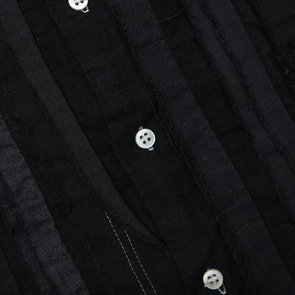 Over Dyed Ribbon Wide Shirt - Black - Image 4