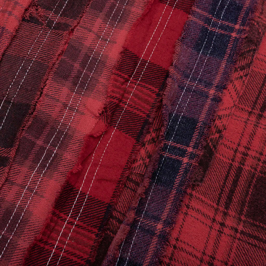 Ribbon Over Dye Flannel Shirt - Red - Image 4