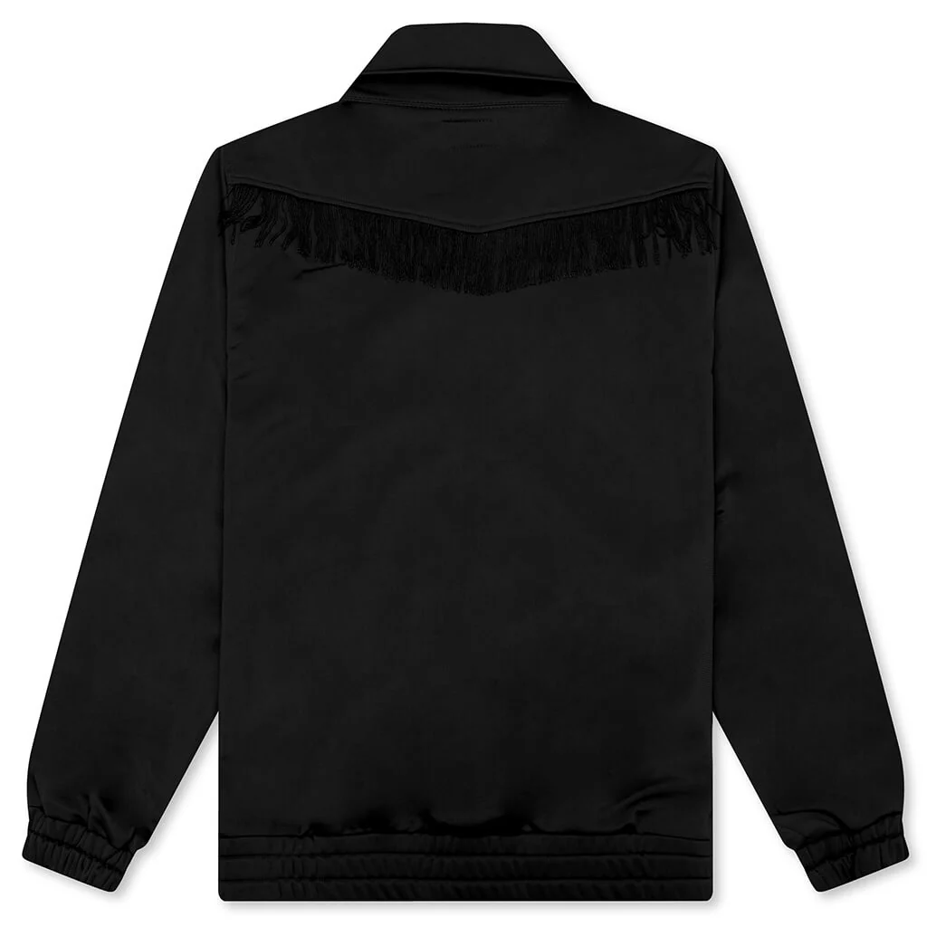 Tricot Jersey Fringe Track Jacket - Black - Image 2