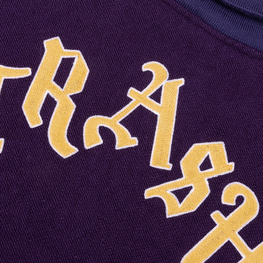 Wool Melton Lettered Jacket - Purple - Image 6