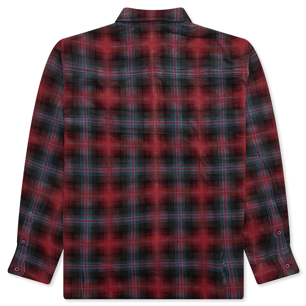 Corduroy Check Shirt L/S - Red - Image 2