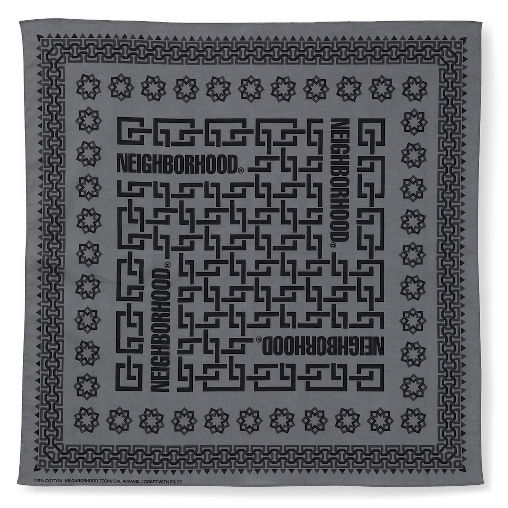 Geometric Pattern Bandana - Gray
