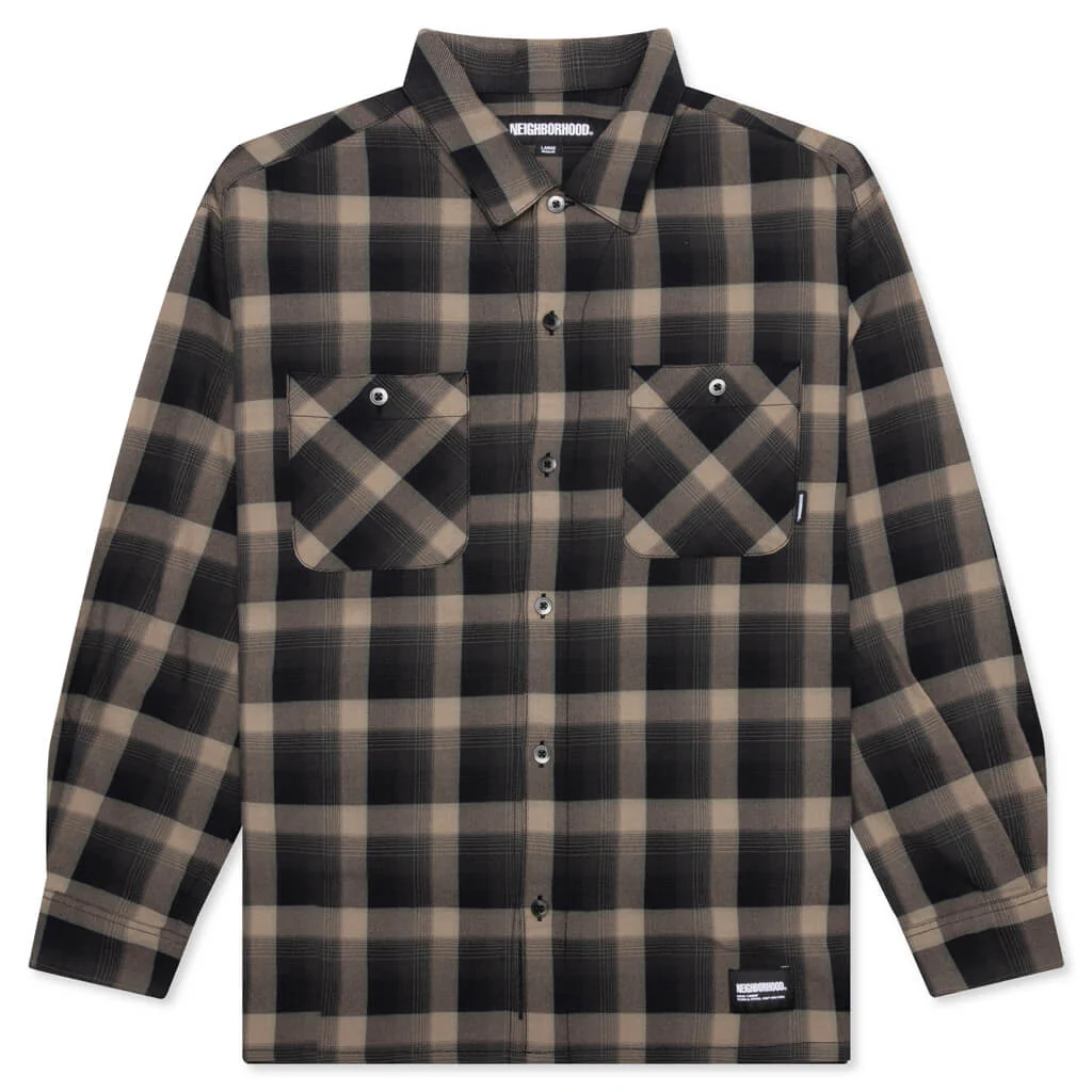 Half Hombre Check Shirt L/S - Beige