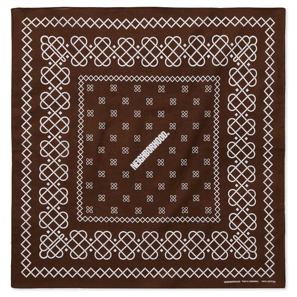 Line Pattern Bandana - Brown