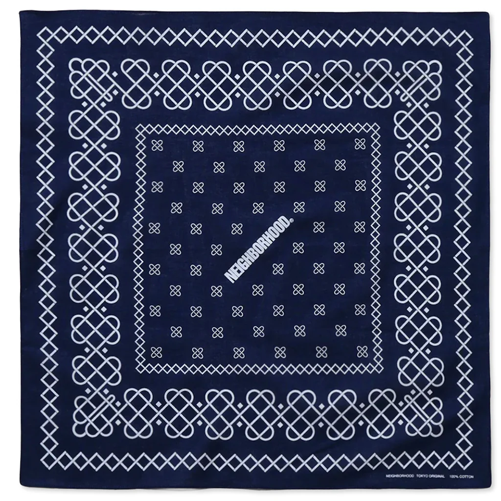 Line Pattern Bandana - Navy