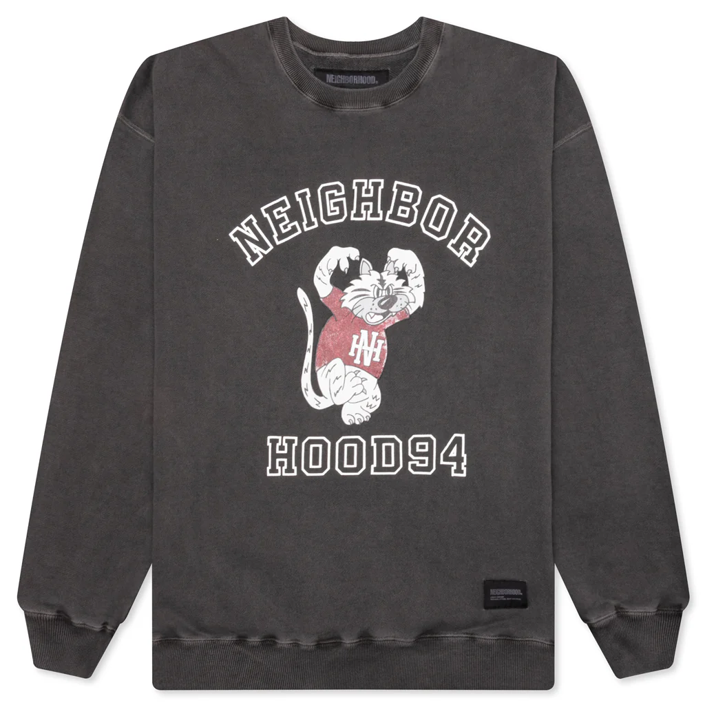 Pigment Dyed Sweat Shirt L/S - Black