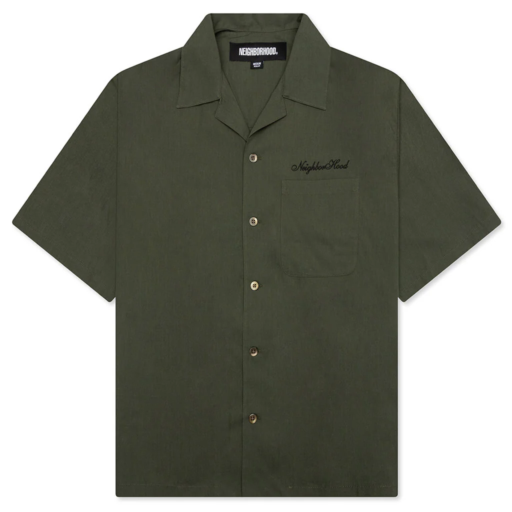 Solid Color Hawaiian S/S Shirt - Olive Drab