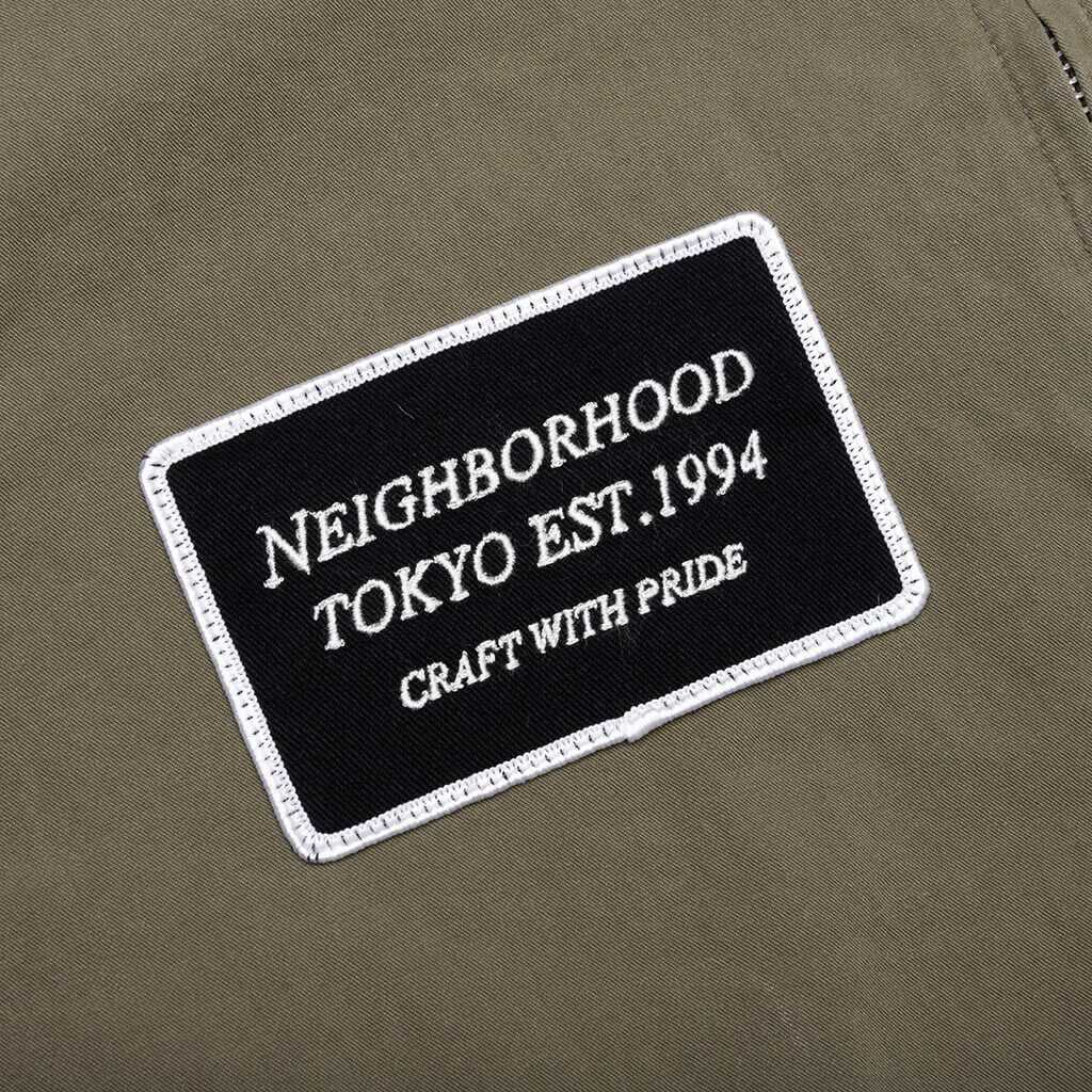 Washed Zip Work Jacket - Olive Drab - Image 5