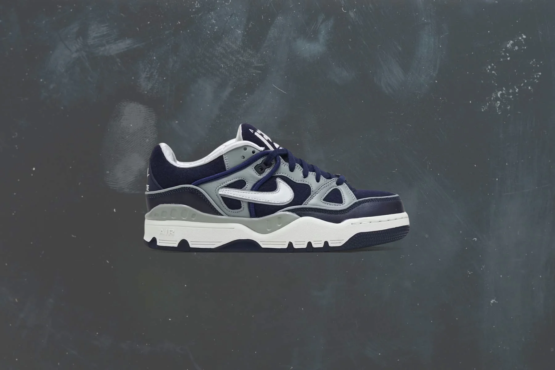Nike x Nigo Air Force 3 Low - Midnight Navy/Off White/Shadow Grey - Image 2