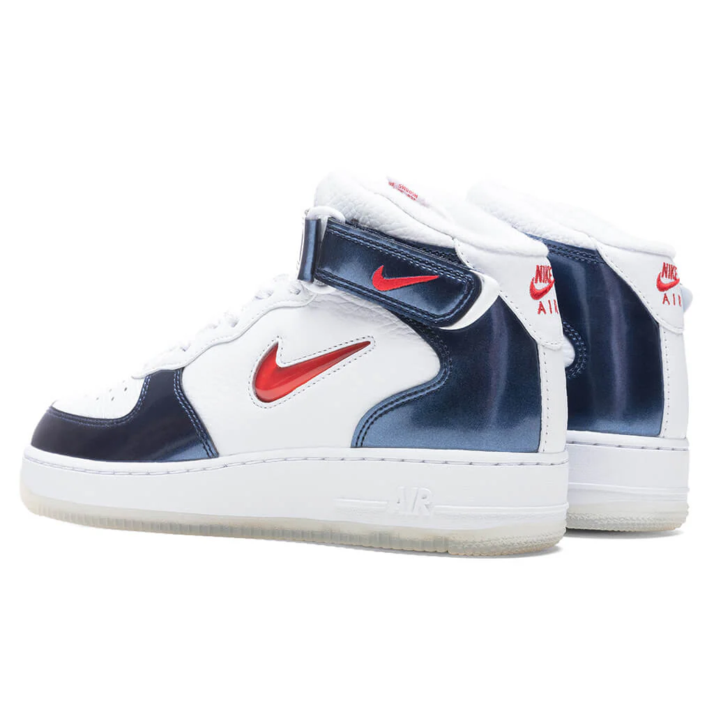 Air Force 1 Mid QS "Independence Day" - White/University Red/Midnight Navy - Image 3