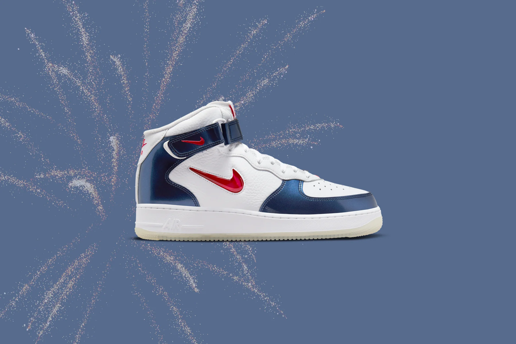 Air Force 1 Mid QS "Independence Day" - White/University Red/Midnight Navy - Image 5