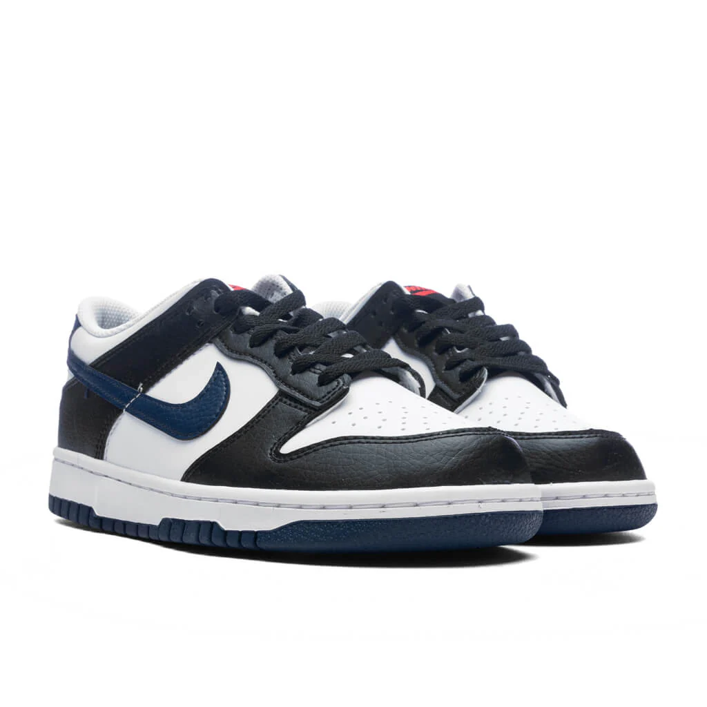 Dunk Low (GS) - Black/Midnight Navy/White/University Red - Image 2