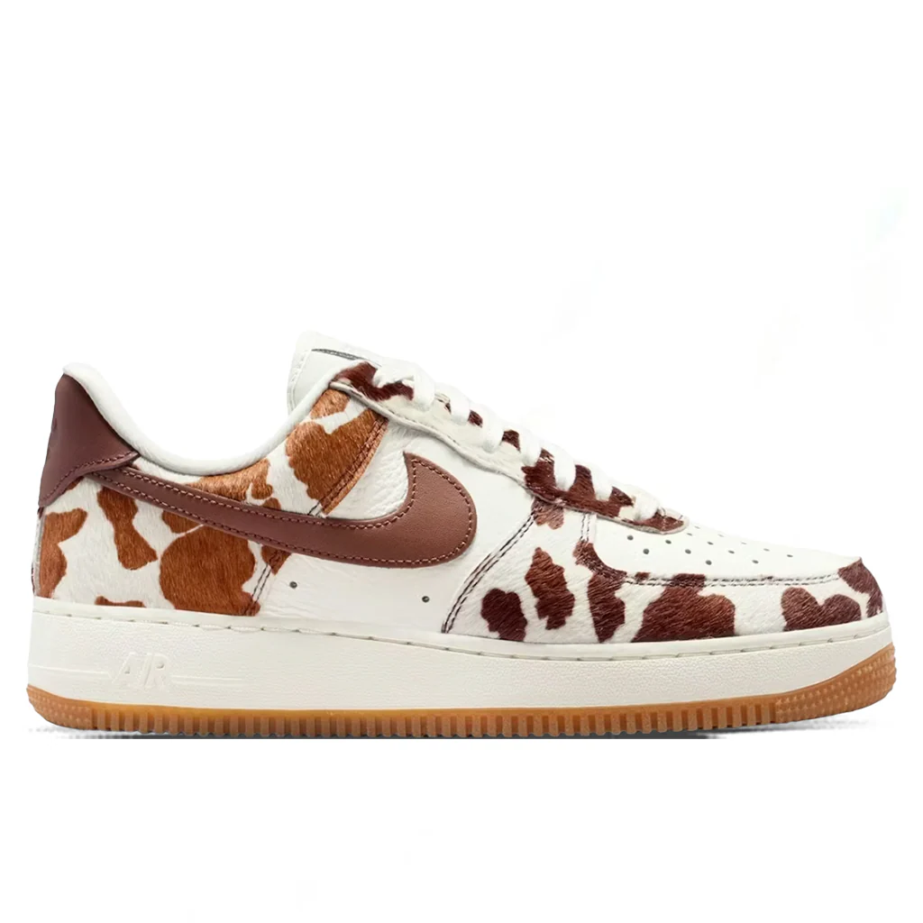Women's Air Force 1 '07 'Cow Print' - Field Brown/Sail