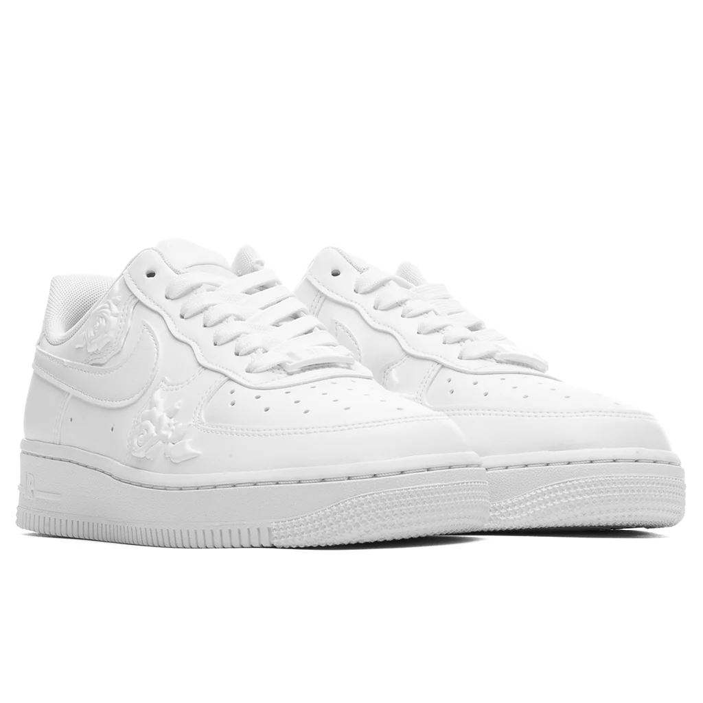 Women's Air Force 1 '07 'White Roses' - Triple White - Image 2