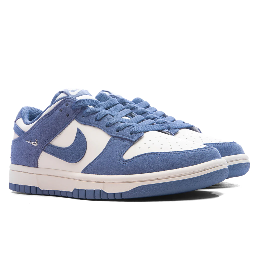 Women's Dunk Low - Sail/World Indigo/Metallic Silver - Image 2