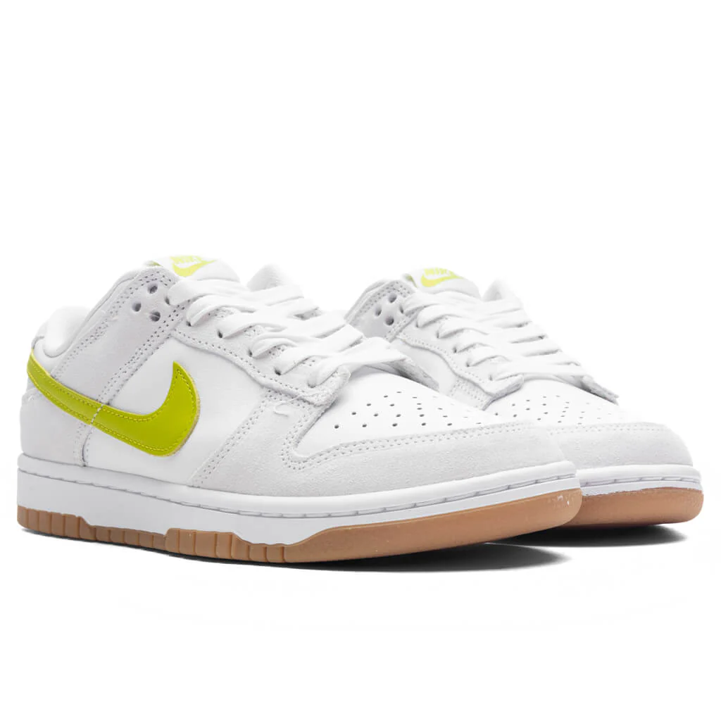 Women's Dunk Low - White/Bright Cactus/Gum Yellow - Image 2
