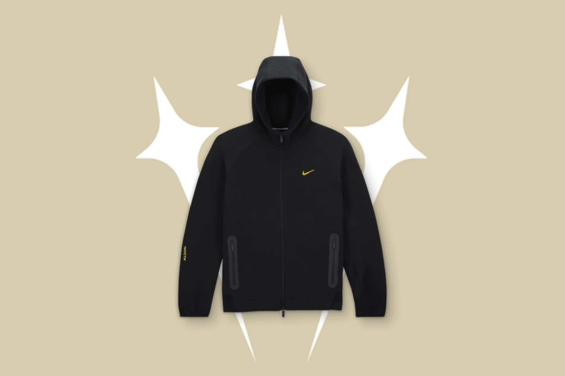 Nike x NOCTA Tech Fleece Hoodie - Black/University Gold - Image 7