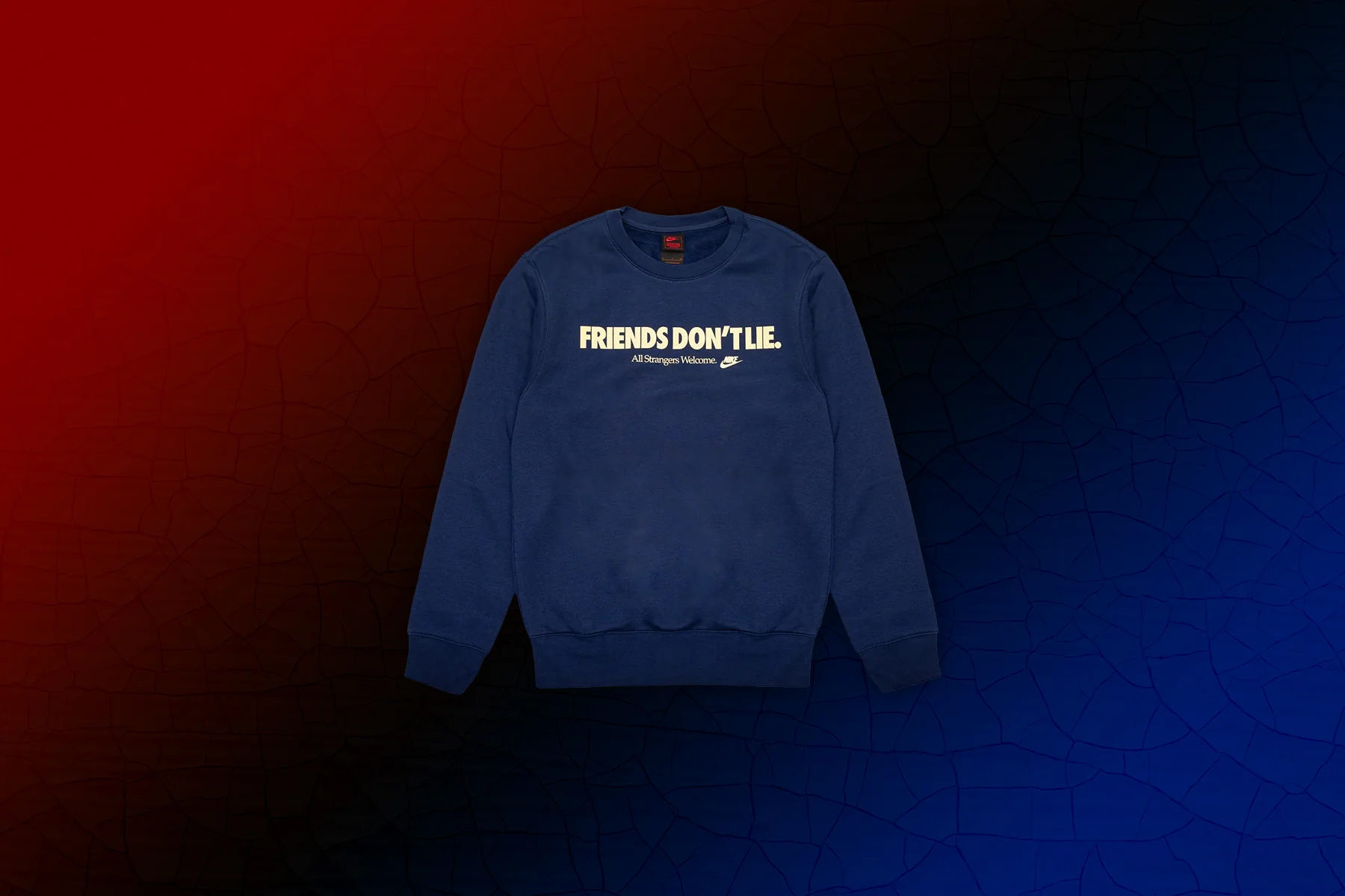 Nike x Stranger Things Fleece Crew - Midnight Navy/Soft Yellow - Image 6